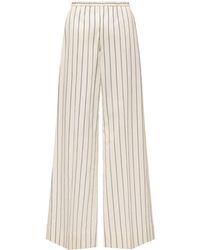 Moncler - Moncler Striped Cotton & Silk Trousers - Lyst