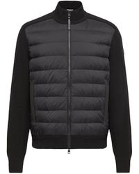 Moncler - Moncler Wool & Cashmere Blend Padded Zip-Up Cardigan - Lyst