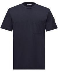 Moncler - Logo Cotton & Silk T-Shirt With Pocket - Lyst