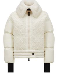 Moncler - Risoul Wool & Shearling Short Down Jacket - Lyst