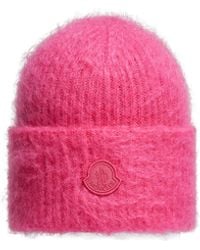 Moncler - Mütze Aus Einer Wolle-Mohair-Mischung, Damen, Größe - Lyst