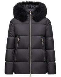 Moncler - Moncler Laichefur Hooded Shearling-Trimmed Short Down Jacket - Lyst