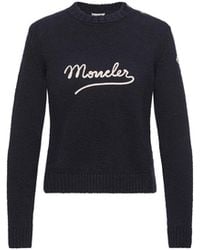 Moncler - Moncler Embroidered Logo Cotton Blend Jumper - Lyst