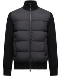 Moncler - Moncler Padded Wool Zip-Up Cardigan - Lyst