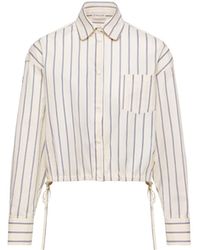 Moncler - Moncler Striped Cotton & Silk Long Sleeve Shirt - Lyst