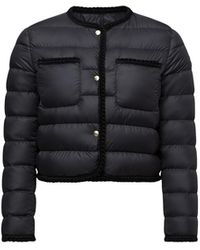 Moncler - Gencay Kurze Daunenjacke Mit Geflochtenem Besatz, Damen, Größe - Lyst