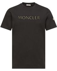 Moncler - Moncler Logo Print Cotton T-Shirt - Lyst