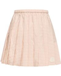 Moncler - Moncler Vichy Cotton Blend Pleated Mini Skirt - Lyst