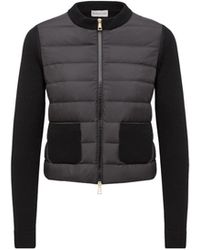 Moncler - Moncler Padded Wool Zip-Up Cardigan - Lyst