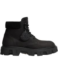 Moncler - Moncler Peak City Nubuck & Suede Lace-Up Boots - Lyst