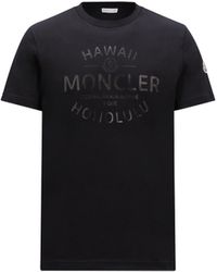 Moncler - Metallic-logo-t-shirt - Lyst