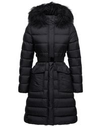 Moncler - Moncler Khloesse Hooded Shearling-Trimmed Long Down Jacket - Lyst