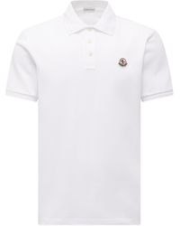 Moncler - Poloshirt Aus Baumwollpiqué Mit Logoaufnäher, Herren, Größe - Lyst