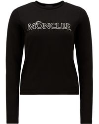 Moncler - Camiseta de manga larga y logotipo - Lyst