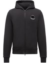 Moncler - Felpa Logata Con Cappuccio E Zip, Uomo, Taglia - Lyst