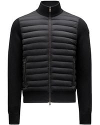 Moncler - Moncler Padded Crêpe Cotton Zip-Up Cardigan - Lyst