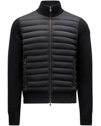 Moncler - Cardigan Zippé Matelassé En Coton - Lyst