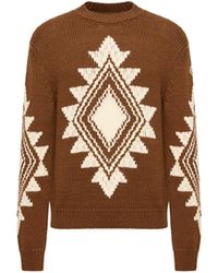 Moncler - Moncler Geometric Jacquard Wool Blend Jumper - Lyst