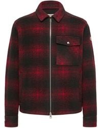 Moncler - Moncler Check Jersey Zip-Up Shirt - Lyst