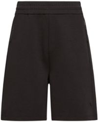 Moncler - Moncler Interlock Cotton Blend Shorts - Lyst