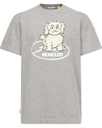 Moncler - Moncler Dog Print Cotton T-Shirt - Lyst