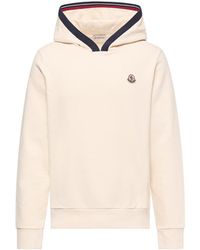 Moncler - Moncler Sudadera Con Capucha Y Logotipo De Algodón Cepillado, Hombre, Talla - Lyst
