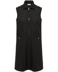 Moncler - Moncler Wool Gabardine Shirt Dress - Lyst