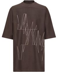 Moncler - Graphic Print Round Neck T-Shirt - Lyst