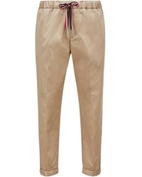 Moncler - Pantalones deportivos de gabardina - Lyst