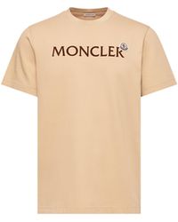 Moncler - Moncler Flocked Logo Cotton T-Shirt - Lyst