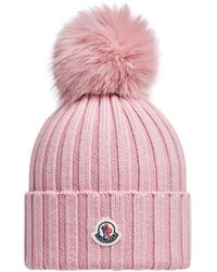 Moncler - Wool Beanie With Pom Pom - Lyst