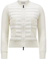 Moncler - Moncler Padded Wool Zip-Up Cardigan - Lyst