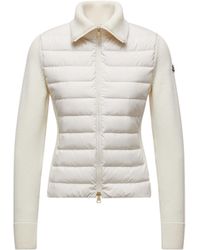 Moncler - Cárdigan Con Cremallera De Lana Acolchada, Mujer, Talla - Lyst