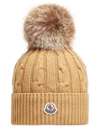 Moncler - Bonnet En Laine Et Cachemire Avec Pompon En Matière Synthétique - Lyst