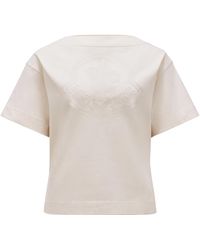 Moncler - Camiseta con logotipo bordado - Lyst