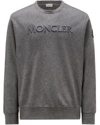 Moncler - Sweatshirt mit gesticktem logo aus einer wollmischung - Lyst