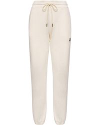 Moncler - Moncler Logo Cotton Blend Fleece Sweatpants - Lyst