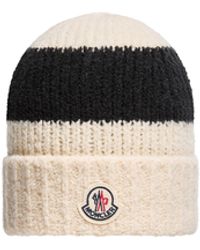 Moncler - Moncler Gestreifte Mütze Aus Bouclé-Strick Aus Wollmischung, Herren, Größe - Lyst