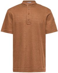 Moncler - Moncler Cotton & Linen Blend Polo Shirt - Lyst