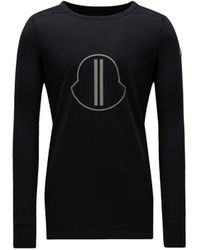 Moncler - X rick owens langärmeliges t-shirt mit logo - Lyst