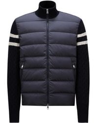 Moncler - Padded Wool Zip-Up Cardigan - Lyst