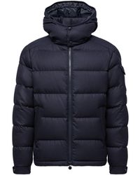 Moncler - Moncler Montgenevre Hooded Wool Flannel Short Down Jacket - Lyst