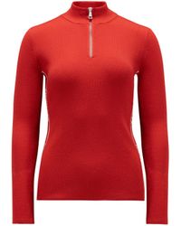 Moncler - Maglione dolcevita in lana con zip - Lyst