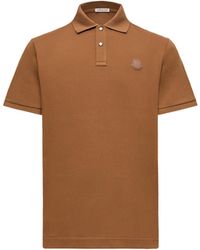 Moncler - Moncler Logo Patch Cotton Piquet Polo Shirt - Lyst