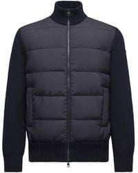 Moncler - Moncler Cardigan Zippé Matelassé En Laine, Homme, Taille - Lyst