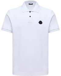 Moncler - Poloshirt Aus Baumwollpiqué Mit Logoaufnäher, Herren, Größe - Lyst