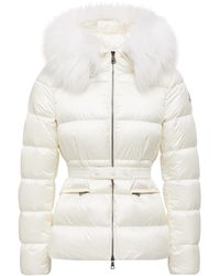 Moncler - Boed Kurze Daunenjacke Mit Kapuze Und Shearling-Besatz, Damen, Größe - Lyst