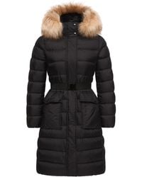 Moncler - Moncler Khloesse Hooded Shearling-Trimmed Long Down Jacket - Lyst