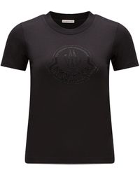 Moncler - Camiseta con logotipo de cristal - Lyst