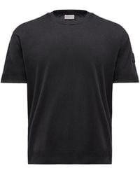 Moncler - Silk & Cotton Knit T-Shirt - Lyst